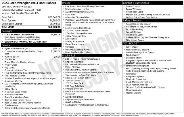 2023 Jeep Wrangler Sahara 4xe