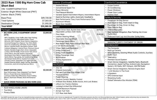 2023 RAM 1500 Big Horn/Lone Star