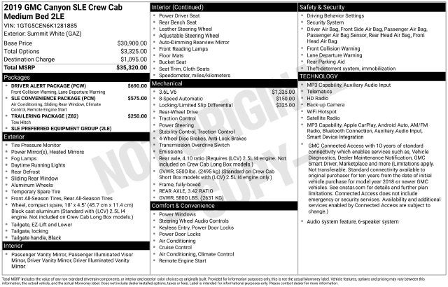 2019 GMC Canyon SLE1