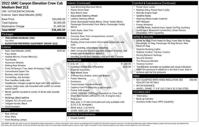 2022 GMC Canyon Elevation