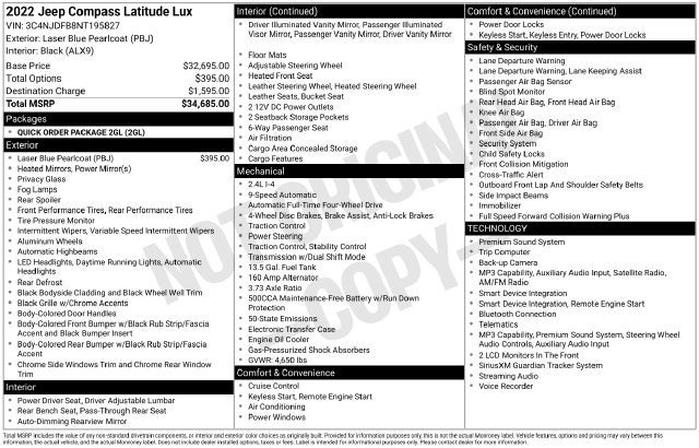 2022 Jeep Compass Latitude Lux