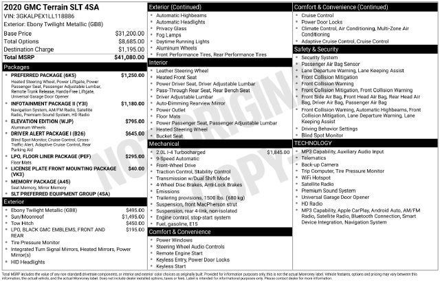 2020 GMC Terrain SLT
