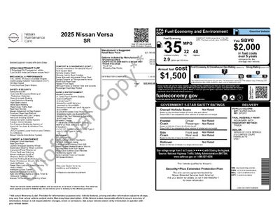 2025 Nissan Versa 1.6 SR