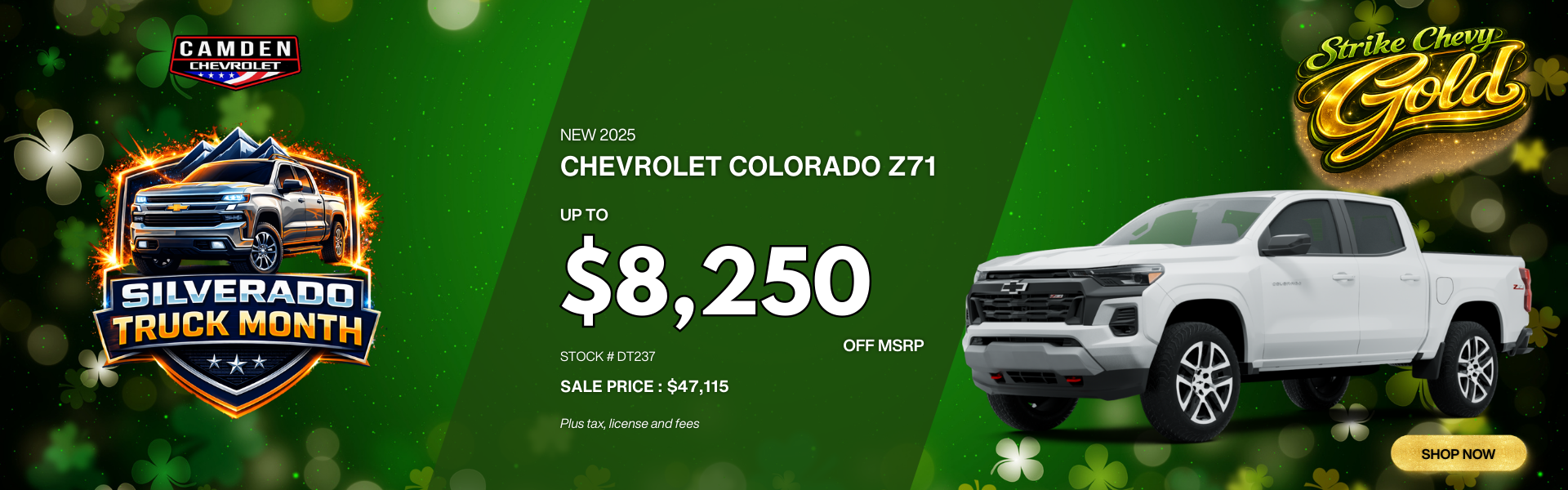 St patricks themed banner 2025 Chevy Colorado