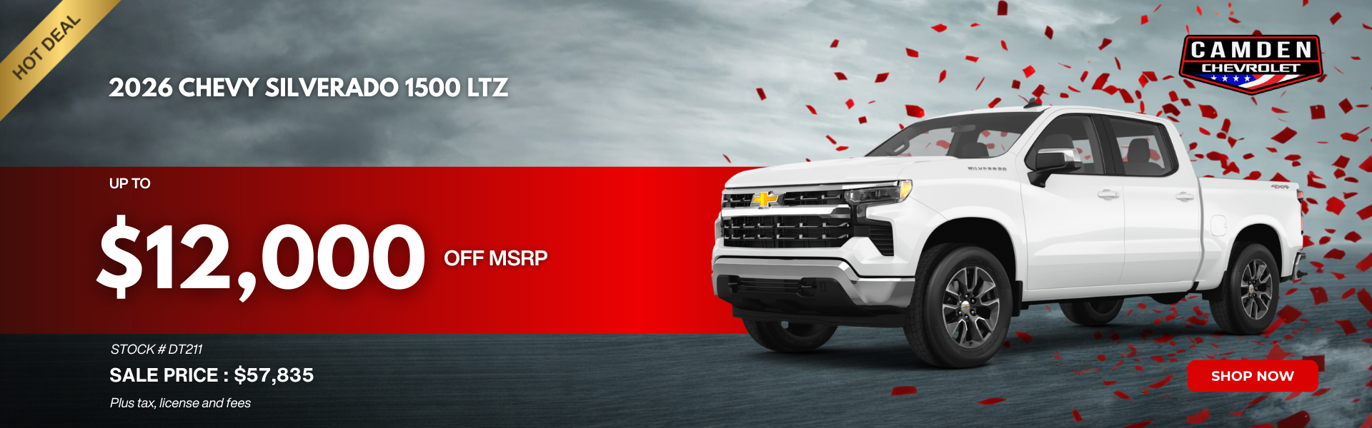 2026 Chevy Silverado 1500 LTZ with a hazy background