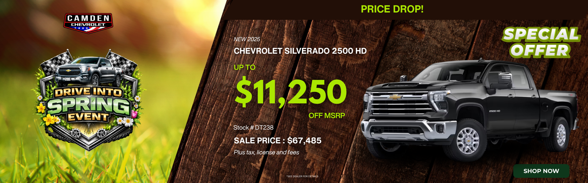 Drive into Spring banner 2025 Chevy Silverado 2500 HD 
