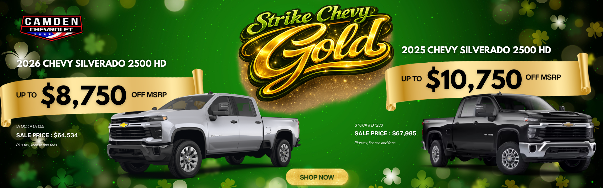 St patrick themed banner 2025/2026 Chevy Silverado 2500 HD 