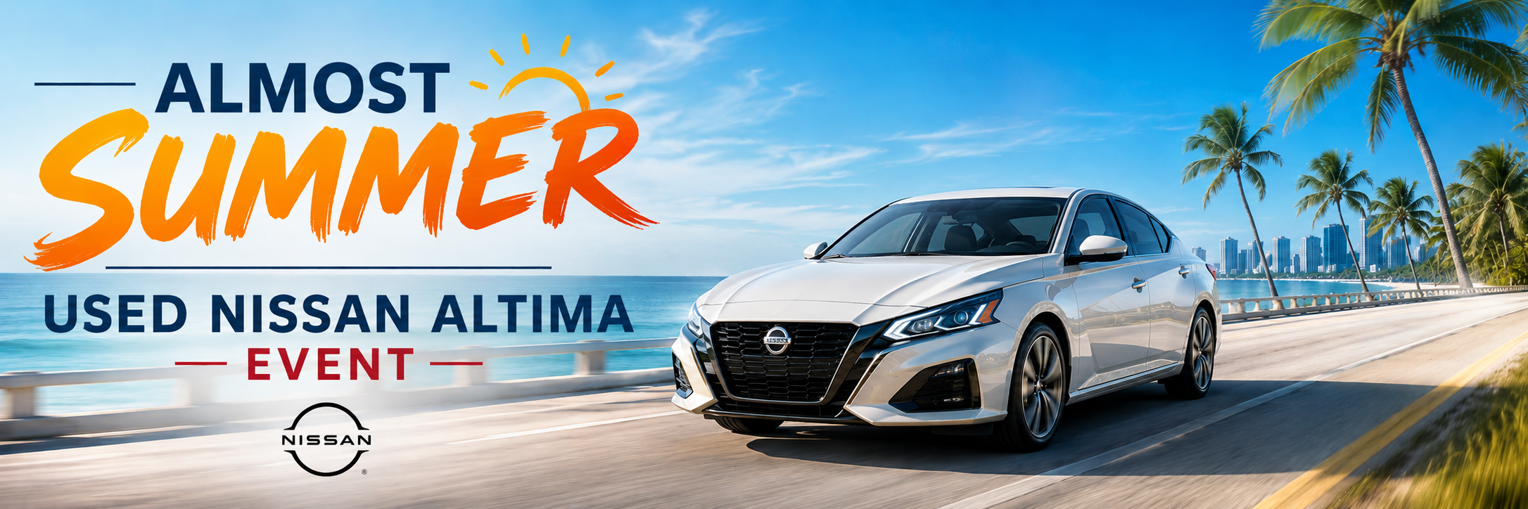 Almost summer used Altima event with a white Altima driving