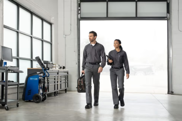Chevrolet service advisor helping customer at Camden Chevrolet